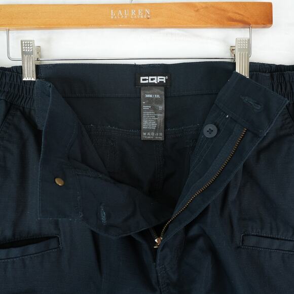 CQR Pants Mens 38x32 Navy Blue Tactical Cargo Outdoor Ripstop Workwear Uniform - Picture 6 of 11
